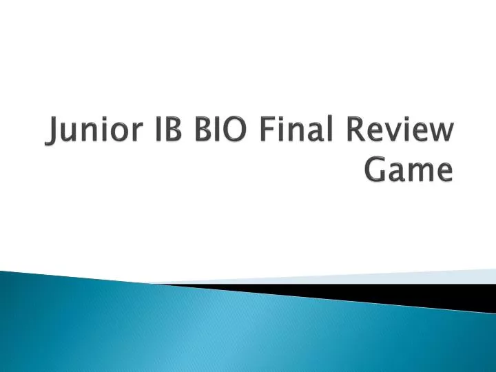 junior ib bio final review game