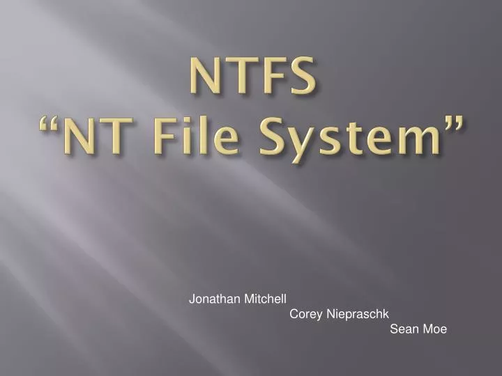 ntfs nt file system