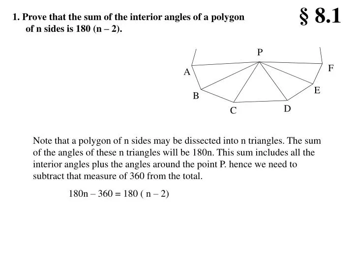 Sum Of The Interior Angles A Polygon
