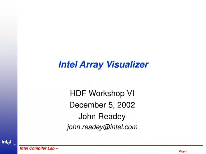 intel array visualizer