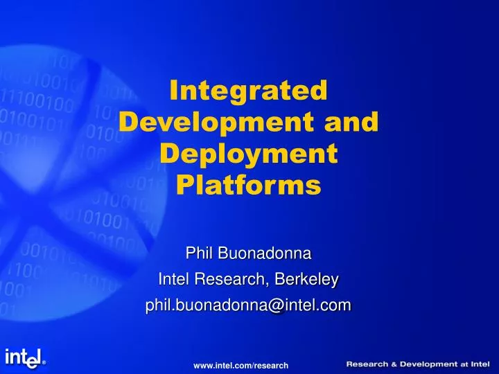 integrated development and deployment platforms