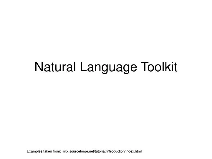 natural language toolkit