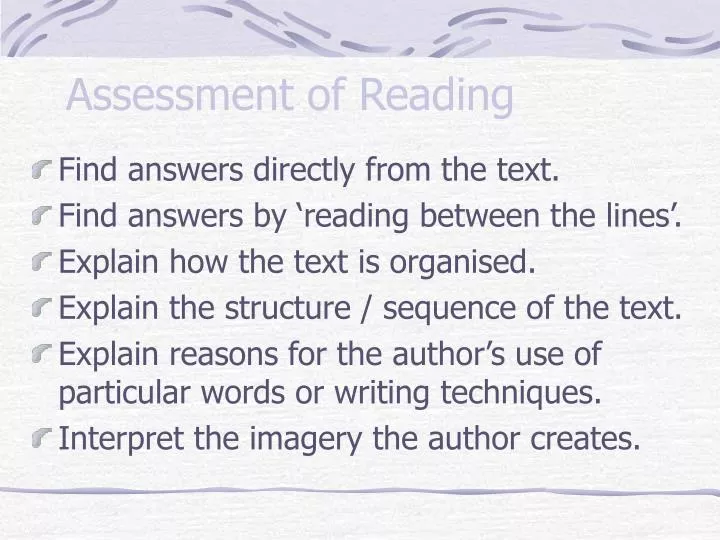 assessment of reading
