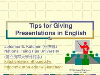 Tips for Giving Presentations in English