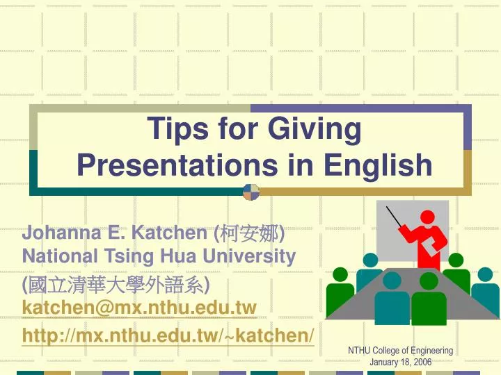 tips for giving presentations in english