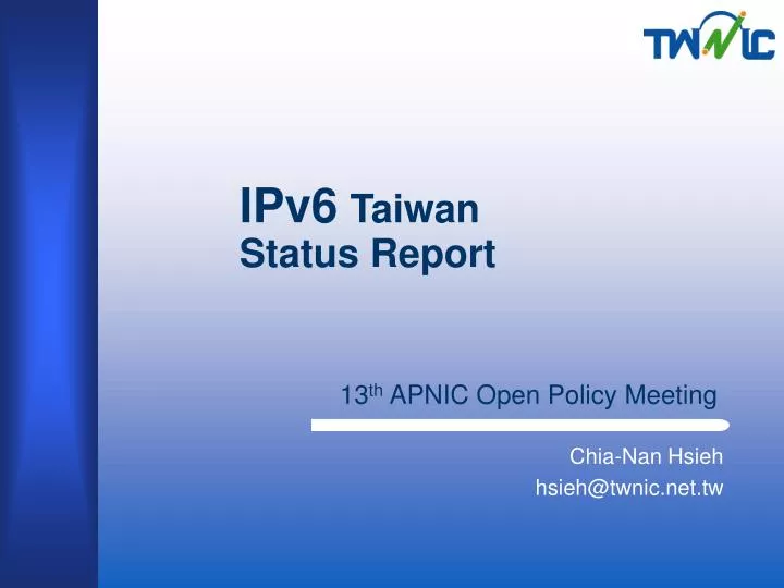 ipv6 taiwan status report