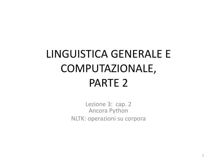 linguistica generale e computazionale parte 2