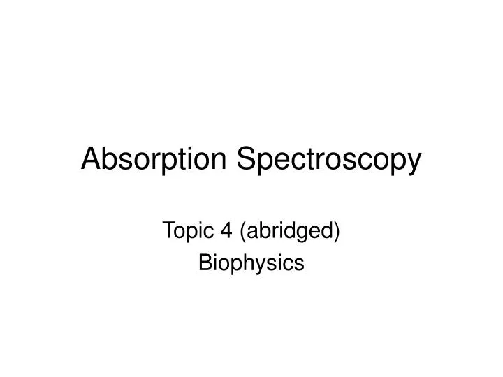 absorption spectroscopy