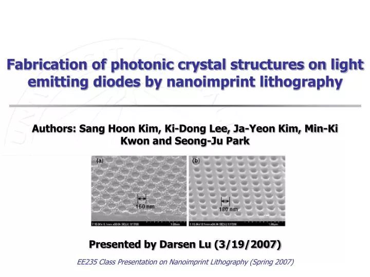 fabrication of photonic crystal structures on light emitting diodes by nanoimprint lithography
