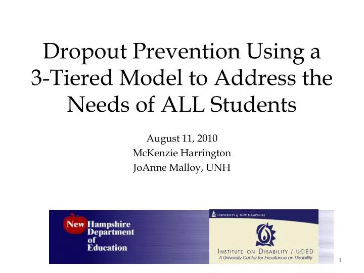 dropout prevention using a 3 tiered model to address the needs of all students