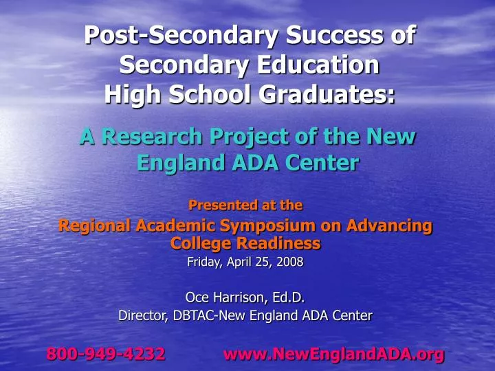 a research project of the new england ada center