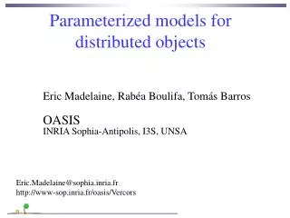 Parameterized models for distributed objects