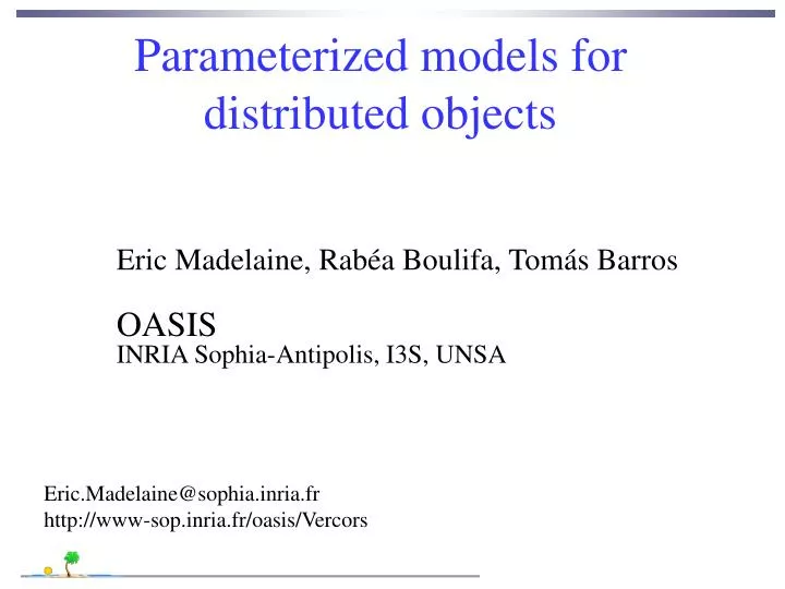 parameterized models for distributed objects