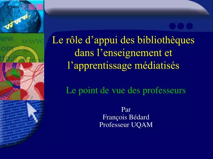 le r le d appui des biblioth ques dans l enseignement et l apprentissage m diatis s