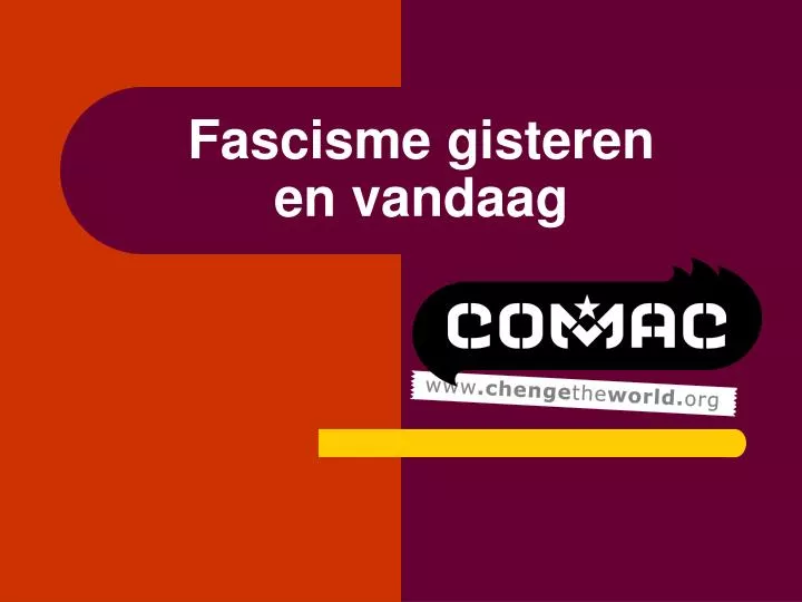 fascisme gisteren en vandaag