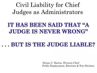 Civil Liability for Chief Judges as Administrators