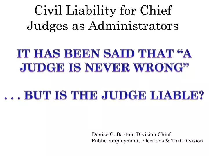 civil liability for chief judges as administrators