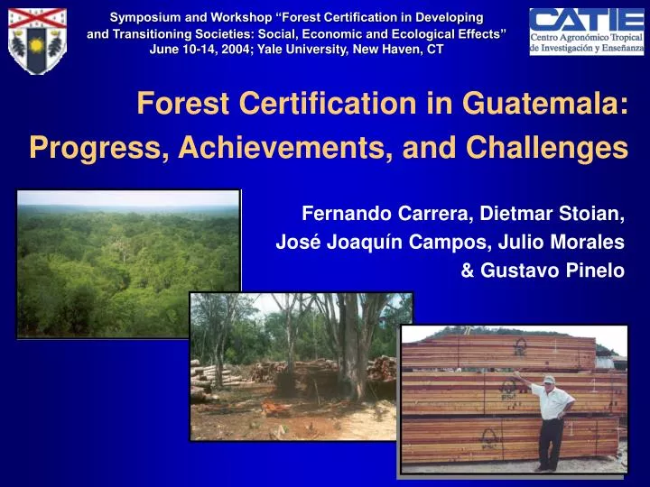 forest certification in guatemala progress achievements and challenges