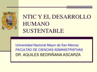 ntic y el desarrollo humano sustentable