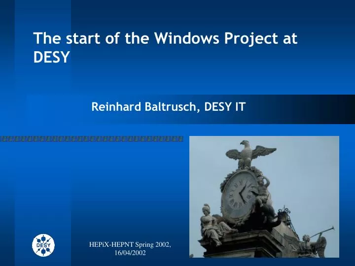 the start of the windows project at desy
