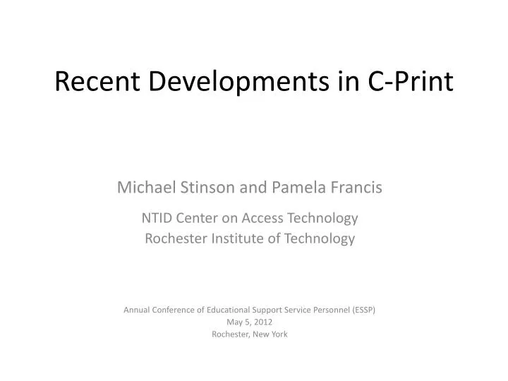 recent developments in c print