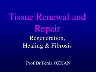 Tissue Renewal and Repair Regeneration , Healing &amp; Fibrosis