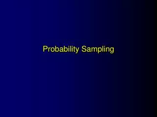 Probability Sampling
