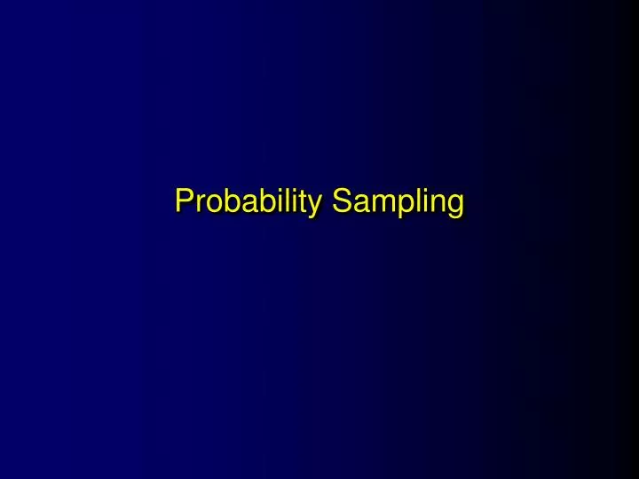 probability sampling