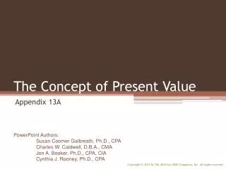 The Concept of Present Value