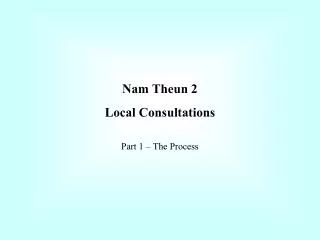 Nam Theun 2 Local Consultations