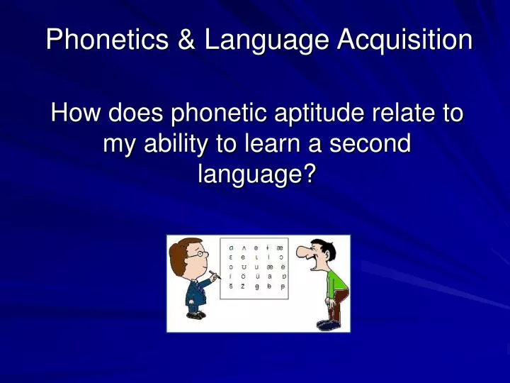 phonetics language acquisition