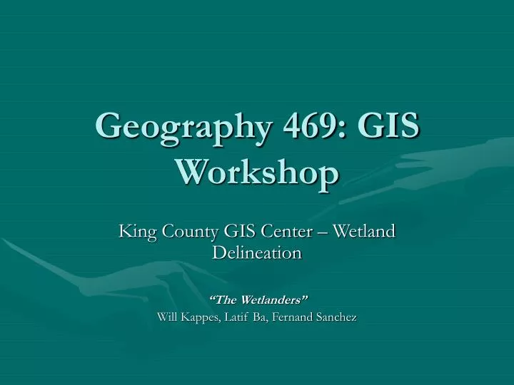 geography 469 gis workshop