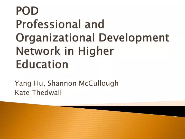 pod professional and organizational development network in higher education