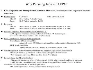 Why Pursuing Japan-EU EPA?