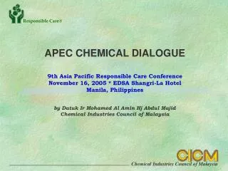 APEC CHEMICAL DIALOGUE 9th Asia Pacific Responsible Care Conference