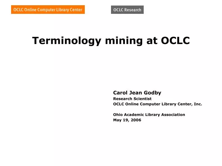 terminology mining at oclc