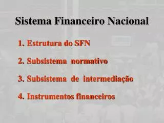 sistema financeiro nacional