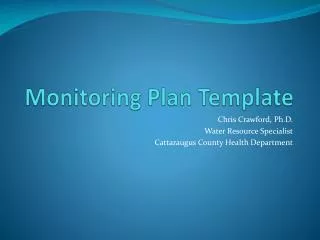 Monitoring Plan Template