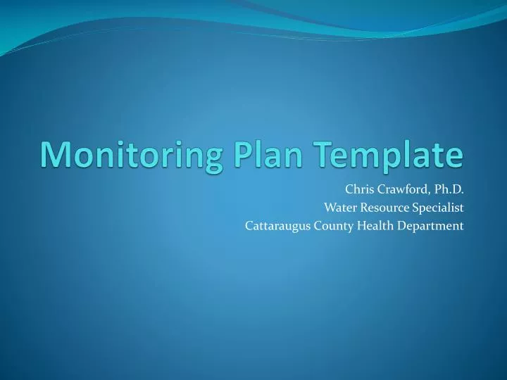 monitoring plan template