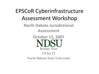 EPSCoR Cyberinfrastructure Assessment Workshop