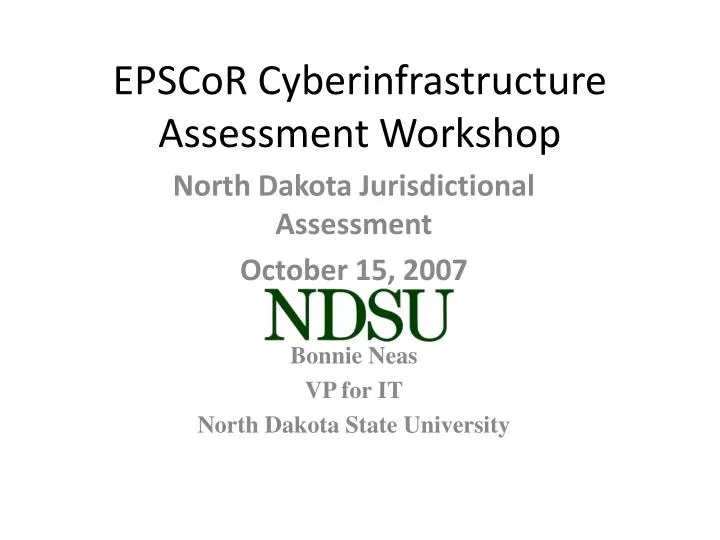 epscor cyberinfrastructure assessment workshop
