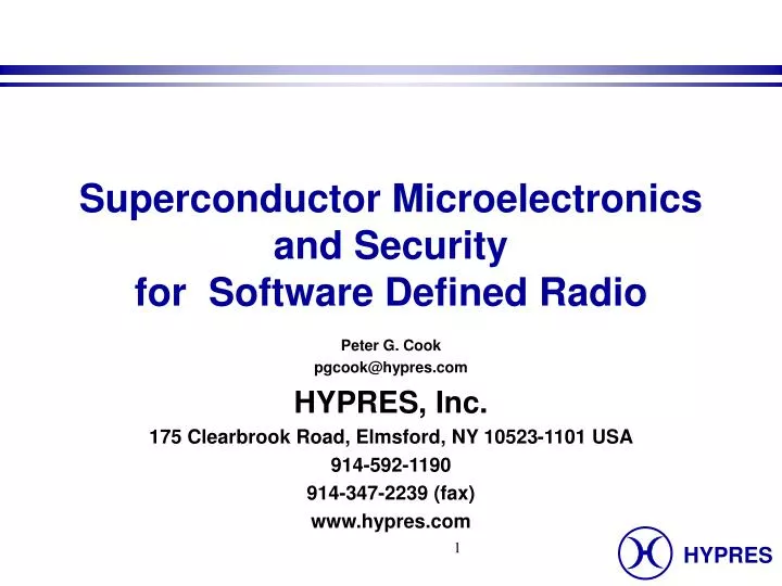 superconductor microelectronics and security for software defined radio