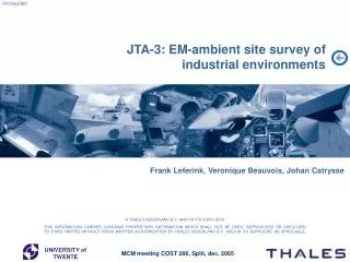 JTA-3: EM-ambient site survey of industrial environments