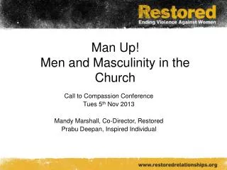 Man Up! Men and Masculinity in the Church