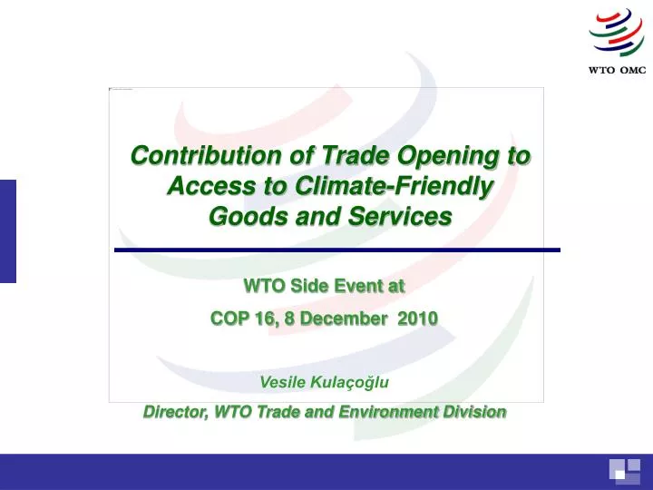 contribution of trade opening to access to climate friendly goods and services