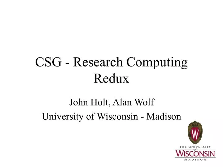csg research computing redux