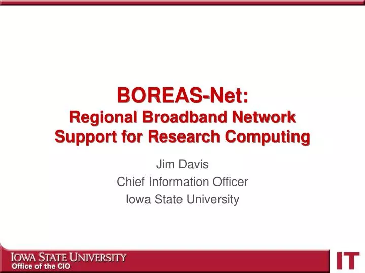 boreas net regional broadband network support for research computing