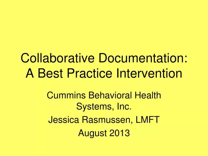 collaborative documentation a best practice intervention
