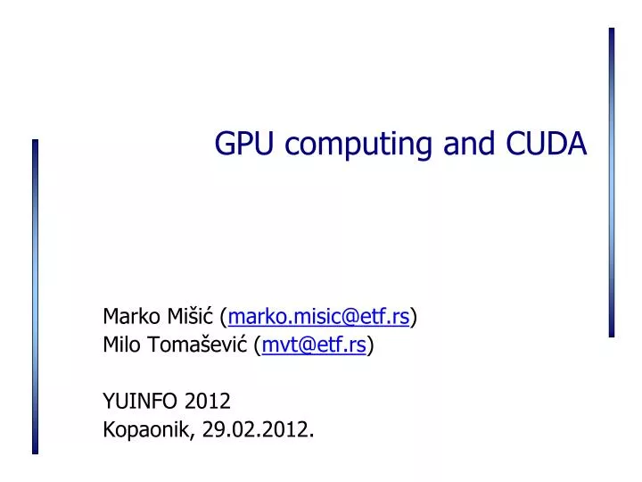 gpu computing and cuda