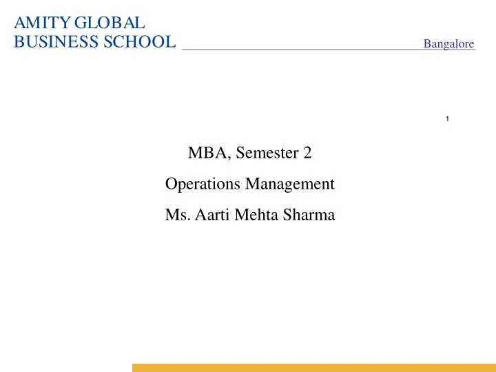 mba semester 2 operations management ms aarti mehta sharma